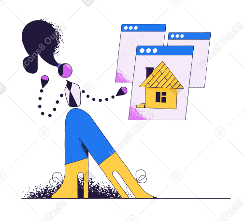 Online real estate agent Illustration in PNG, SVG