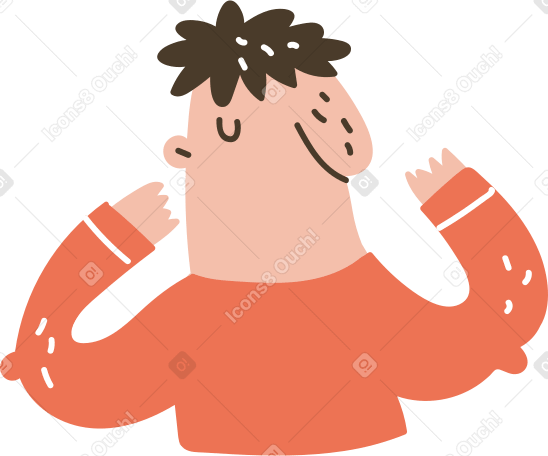 man with raised hands Illustration in PNG, SVG