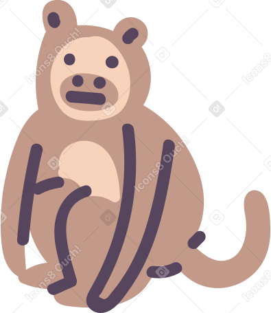 monkey Illustration in PNG, SVG
