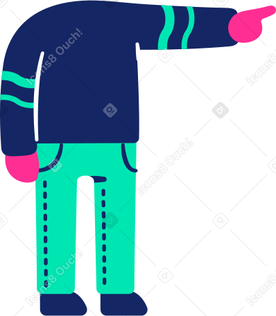 body pointing Illustration in PNG, SVG