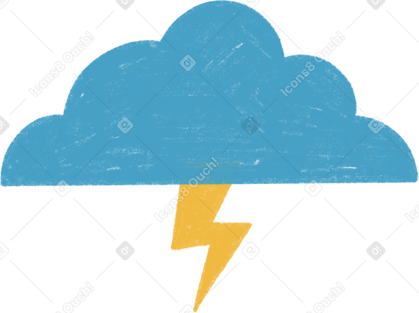 cloud with lightning Illustration in PNG, SVG