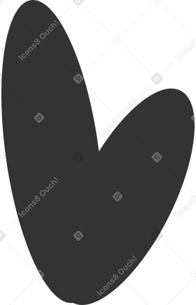 two black oval leaves Illustration in PNG, SVG