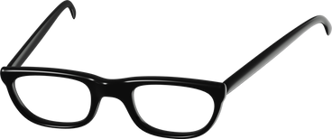 front view of black eyeglasses PNG, SVG
