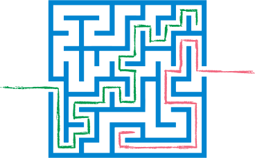 red and green path maze PNG, SVG