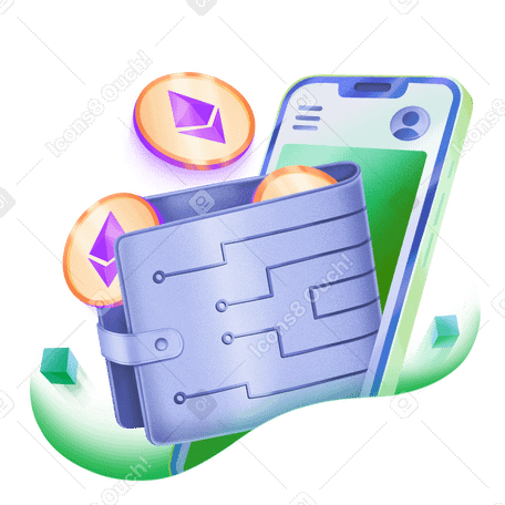 Krypto-wallet auf dem telefon PNG, SVG