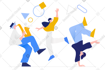 几个人在一起跳舞 PNG, SVG