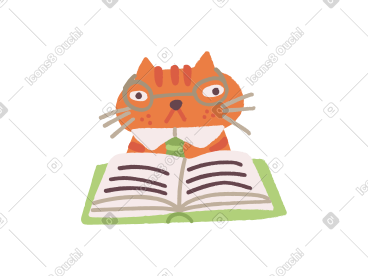 有书的猫 PNG, SVG