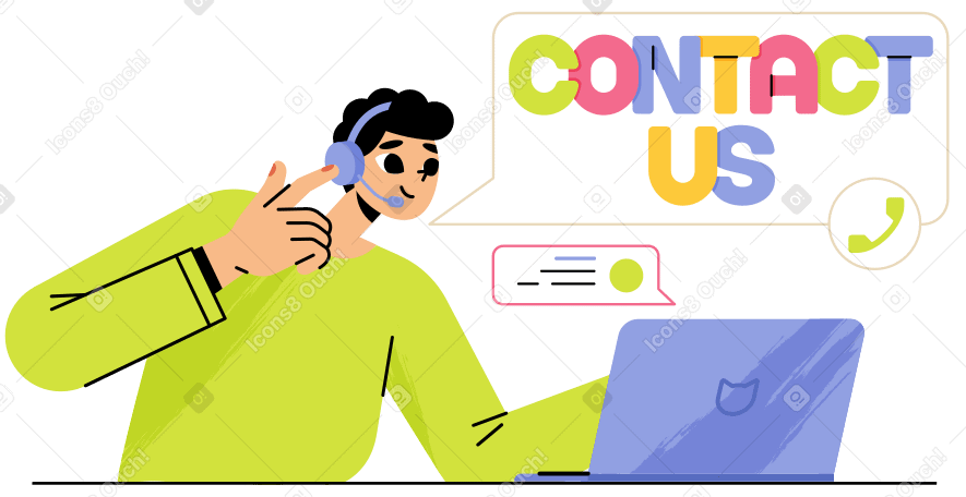 Schriftzug „kontaktieren sie uns“ mit dem support-mann-text PNG, SVG