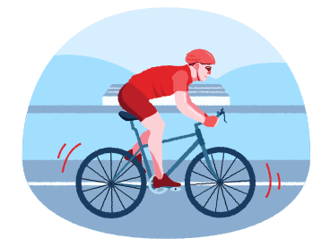 Uomo in bicicletta lungo l'argine PNG, SVG