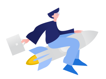 Man flying on a rocket PNG, SVG