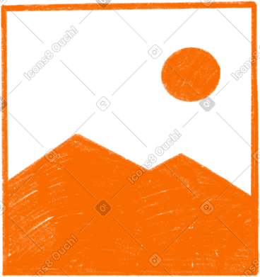 Orange picture with mountains PNG, SVG