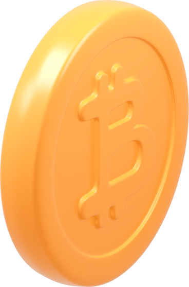 Vue latérale de la pièce de monnaie bitcoin jaune PNG, SVG