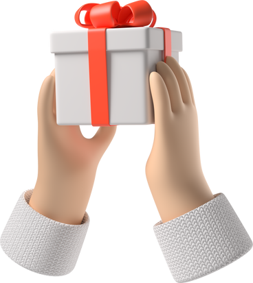 Pale skin hands holding a gift box PNG, SVG