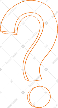 orange line question mark PNG, SVG