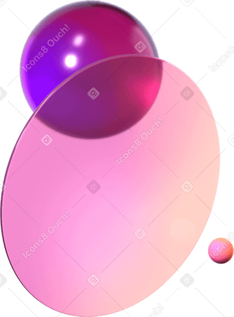 3D Lente trasparente e sfere sfumate PNG, SVG