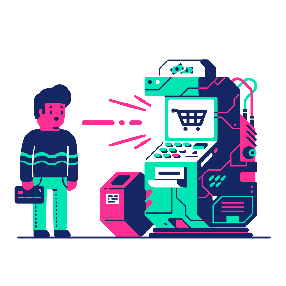 Shopping terminal Illustration in PNG, SVG
