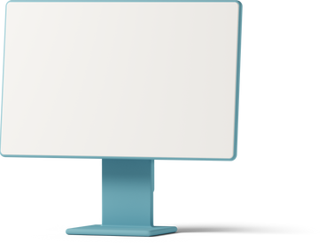 side view of blue computer monitor PNG, SVG