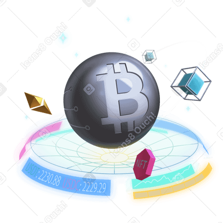 Bitcoin et autres crypto-monnaies dans la blockchain PNG, SVG