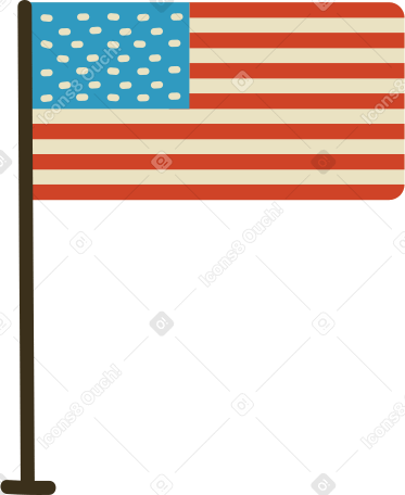american flag with stand PNG, SVG
