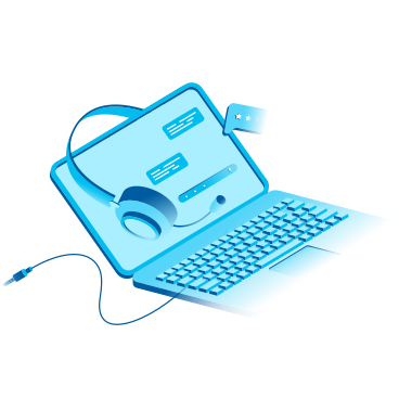 Online support service, laptop and headset PNG, SVG