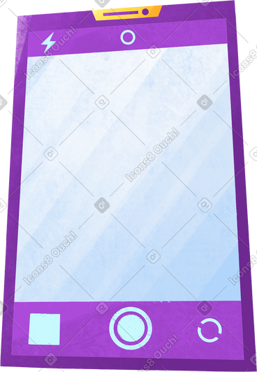 Purple phone with a blank screen under the photo PNG, SVG