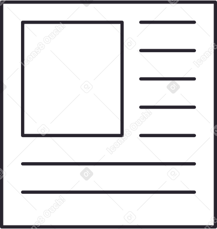 document with text and photo Illustration in PNG, SVG