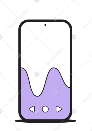 Illustration animée Téléphone avec vague aux formats GIF, Lottie (JSON) et AE