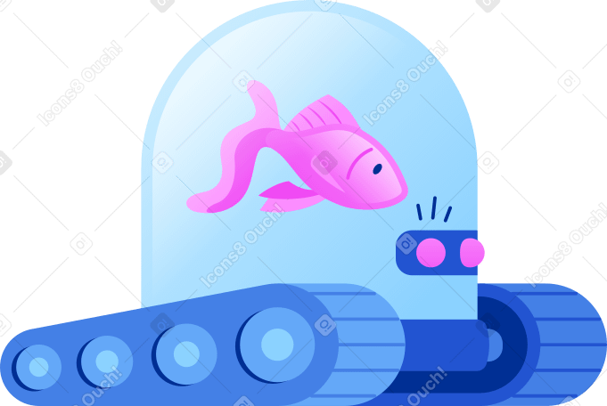 Peixe no tanque robótico PNG, SVG