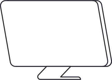 white linear monitor from back PNG, SVG