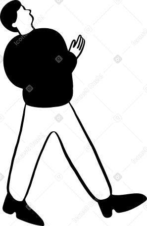 man walking and looking up PNG, SVG
