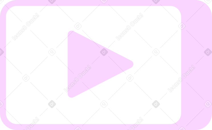 pink youtube button Illustration in PNG, SVG