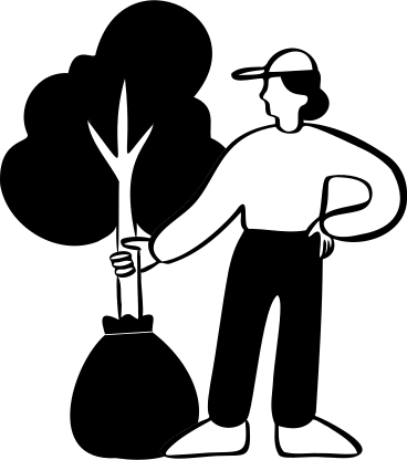 Man with tree PNG, SVG