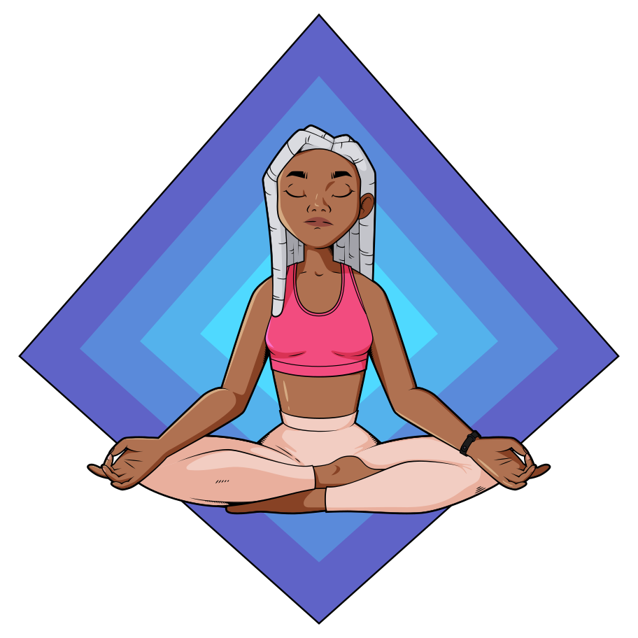 Woman meditates in the lotus position Illustration in PNG, SVG
