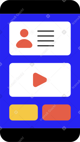 Teléfono móvil con icono de persona e interfaz PNG, SVG