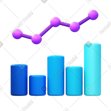 3D combo chart PNG, SVG