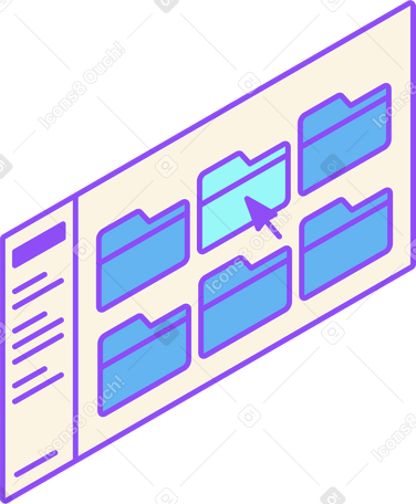 Окно с папками в PNG, SVG