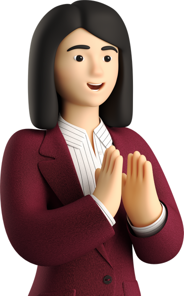 businesswoman in red suit clapping hands PNG, SVG