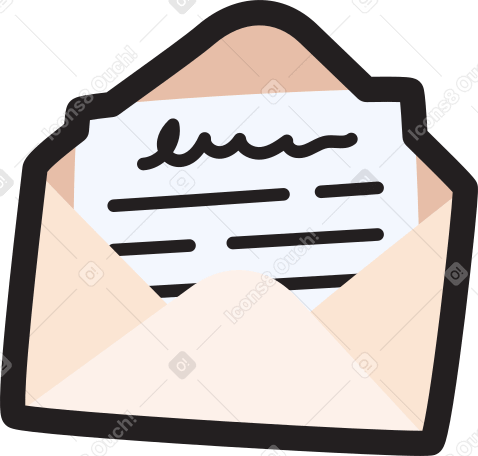 opened letter PNG, SVG