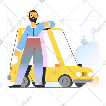 男子从汽车租赁公司租车 PNG, SVG