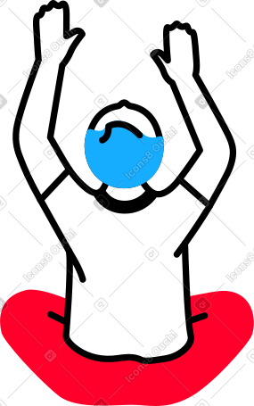 man sitting back with hands up PNG, SVG