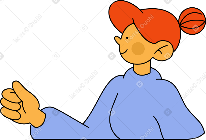 teacher pointing at something cut torso Illustration in PNG, SVG