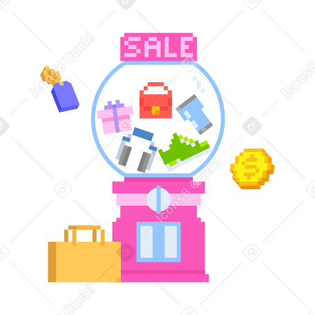 dispenser machine with shopping bag and goods PNG, SVG