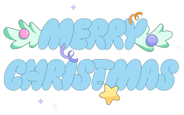 Merry Christmas lettering text with Christmas tree branches PNG, SVG
