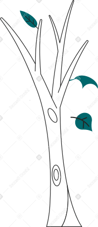 tree with falling leaves Illustration in PNG, SVG