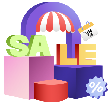 Продажа букв на кубиках, знак процента и арочный текст в PNG, SVG