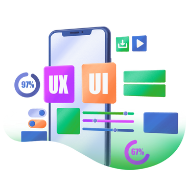 在智能手机上开发 ux/ui 设计 PNG, SVG