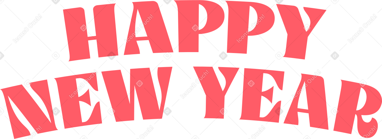 happy new year lettering arc PNG, SVG