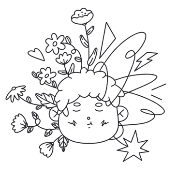 Mental health awareness with flowers and thunder PNG, SVG
