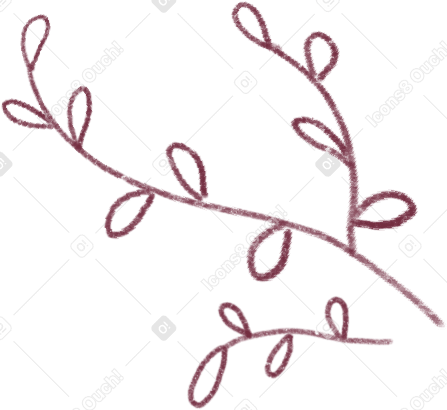 red twig with leaves PNG、SVG