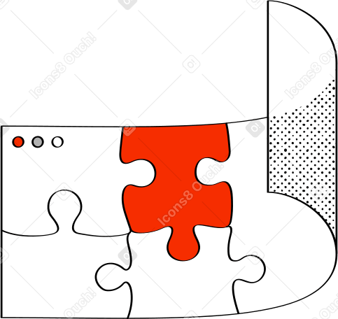 jigsaw puzzles on folded browser PNG, SVG